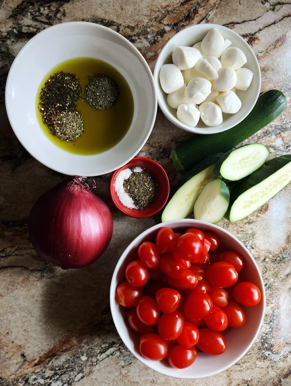 Fresh Cucumber Caprese Salad