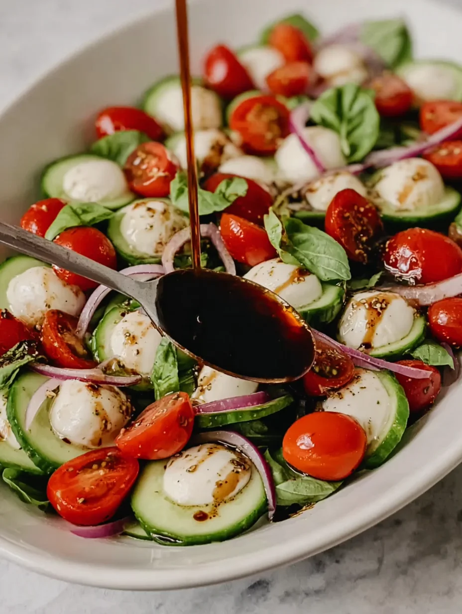 Fresh Cucumber Caprese Salad