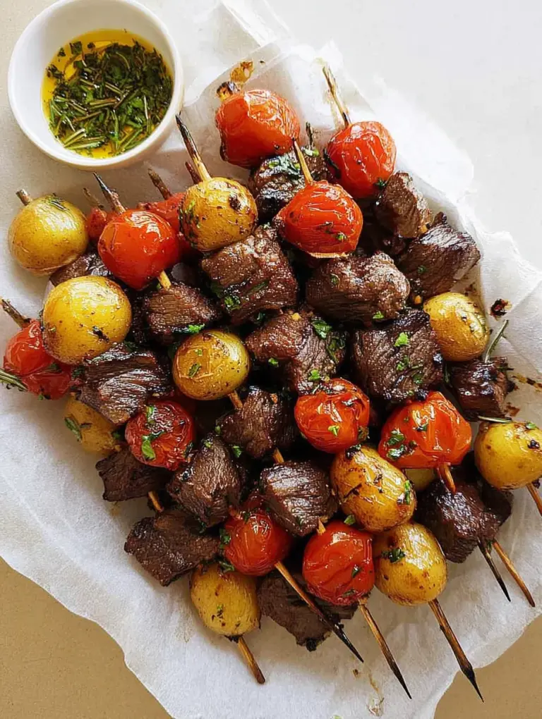 Rosemary Garlic Steak Kebabs