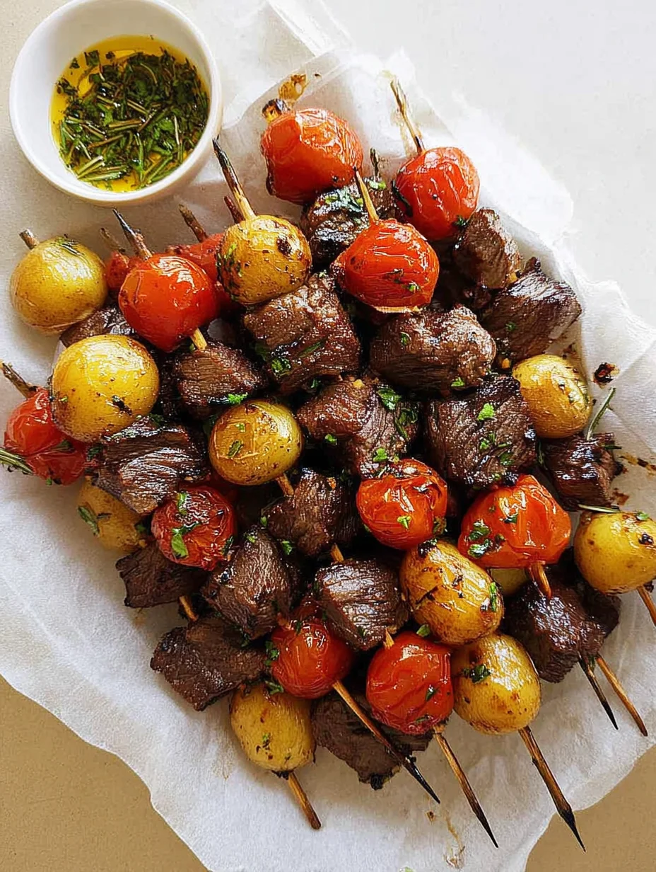 Rosemary Garlic Steak Kebabs