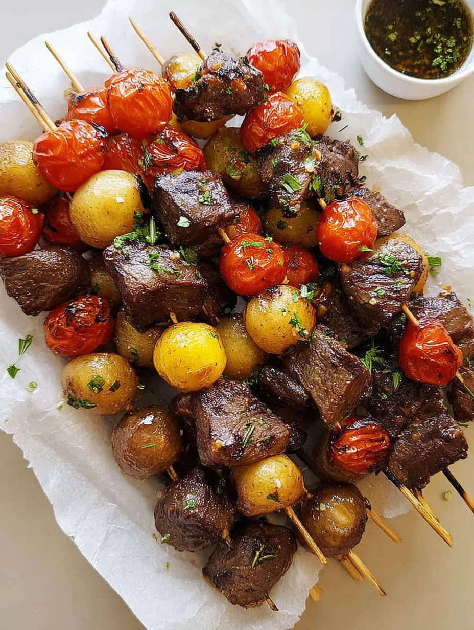 Rosemary Garlic Steak Kebabs