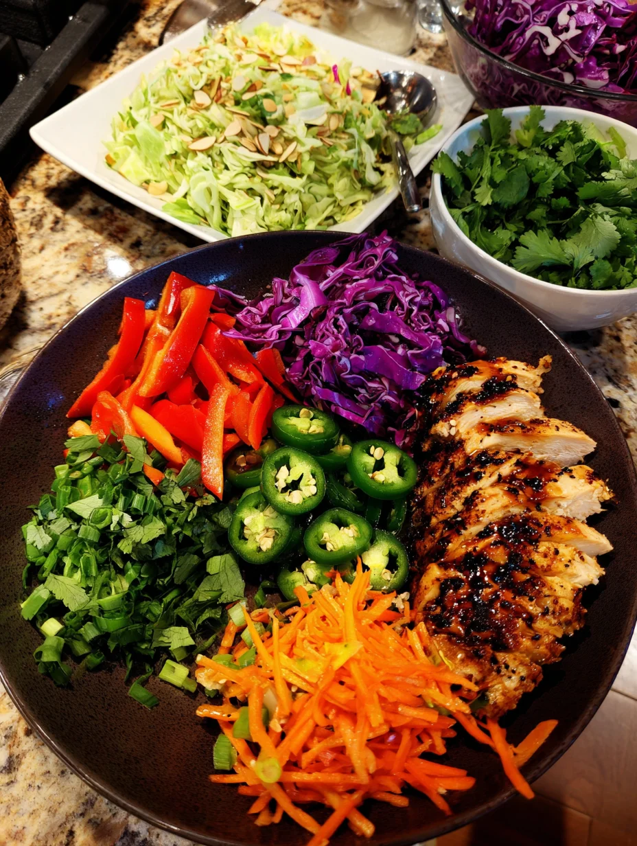 Sesame Chicken Cabbage Crunch Salad
