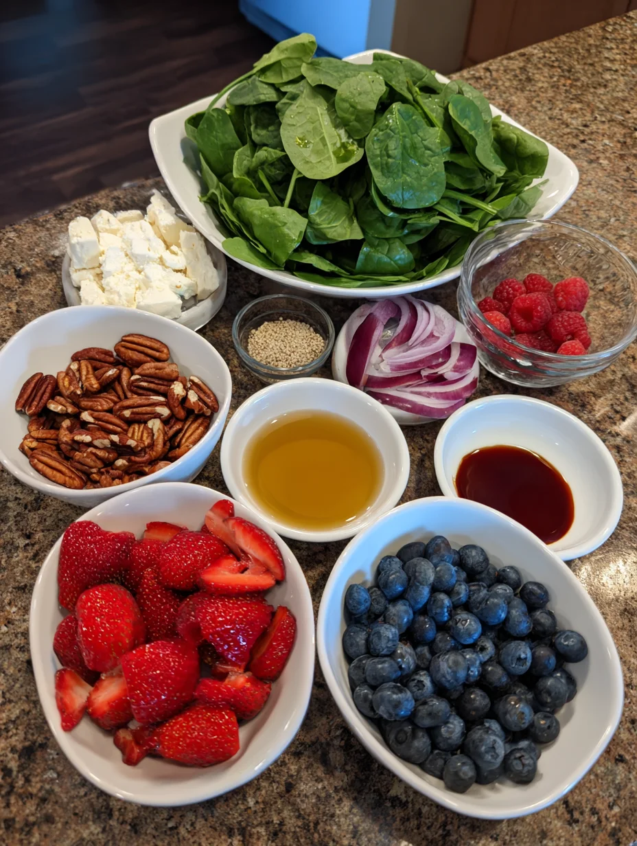 Spinach Strawberry Salad with Feta Cheese