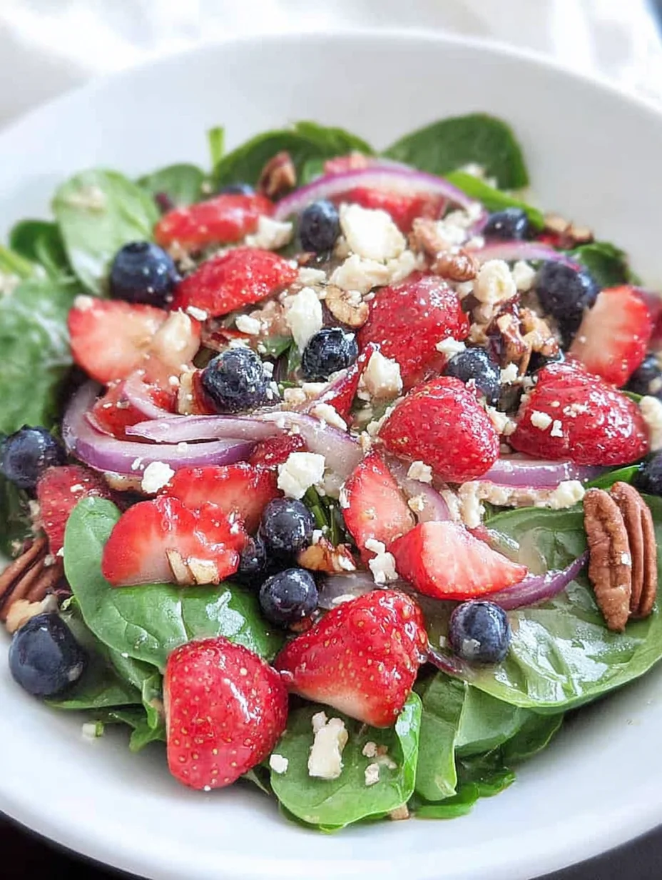 Spinach Strawberry Salad with Feta Cheese