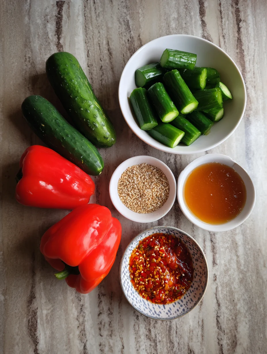 Viral TikTok Cucumber Bell Pepper Salad