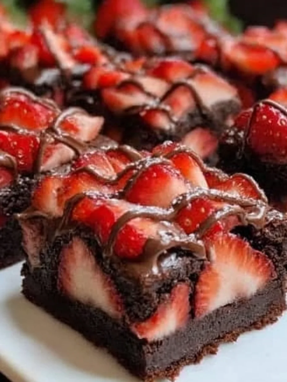 Chocolate Covered Strawberry Brownies