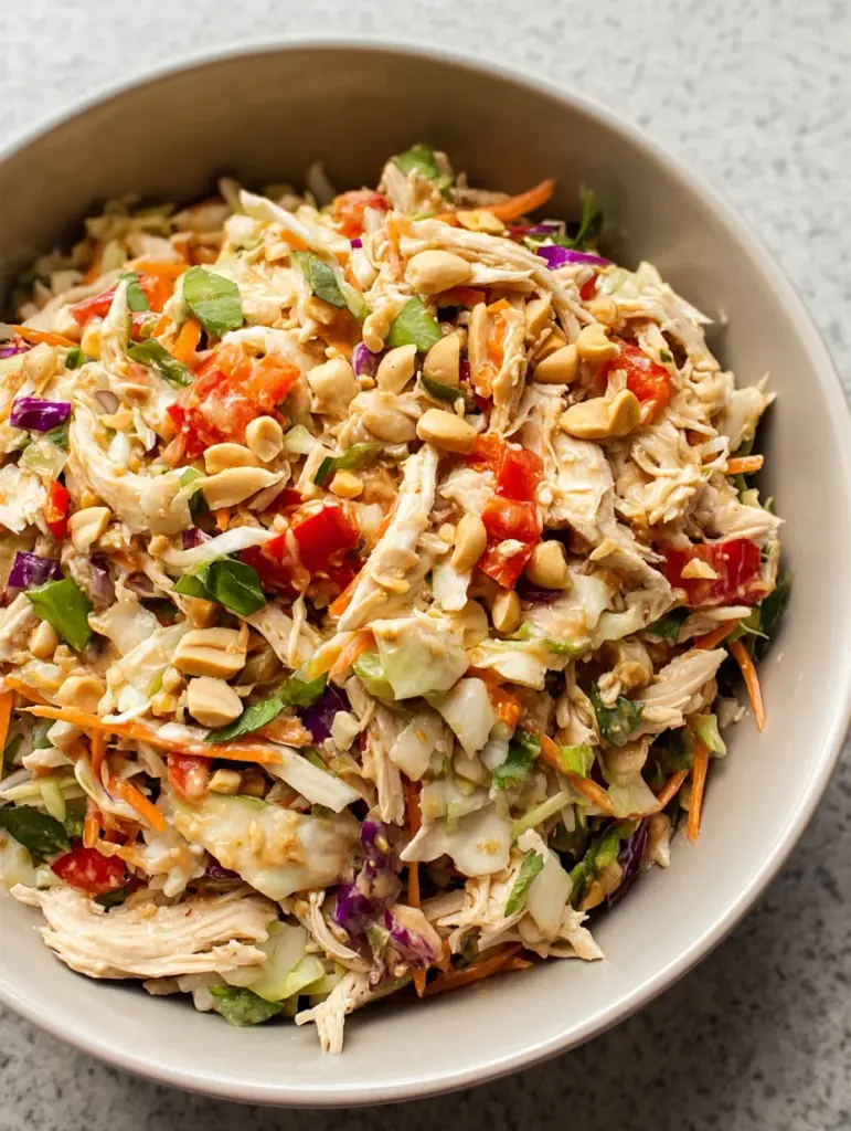 Thai Chicken Salad with Peanut Dressing